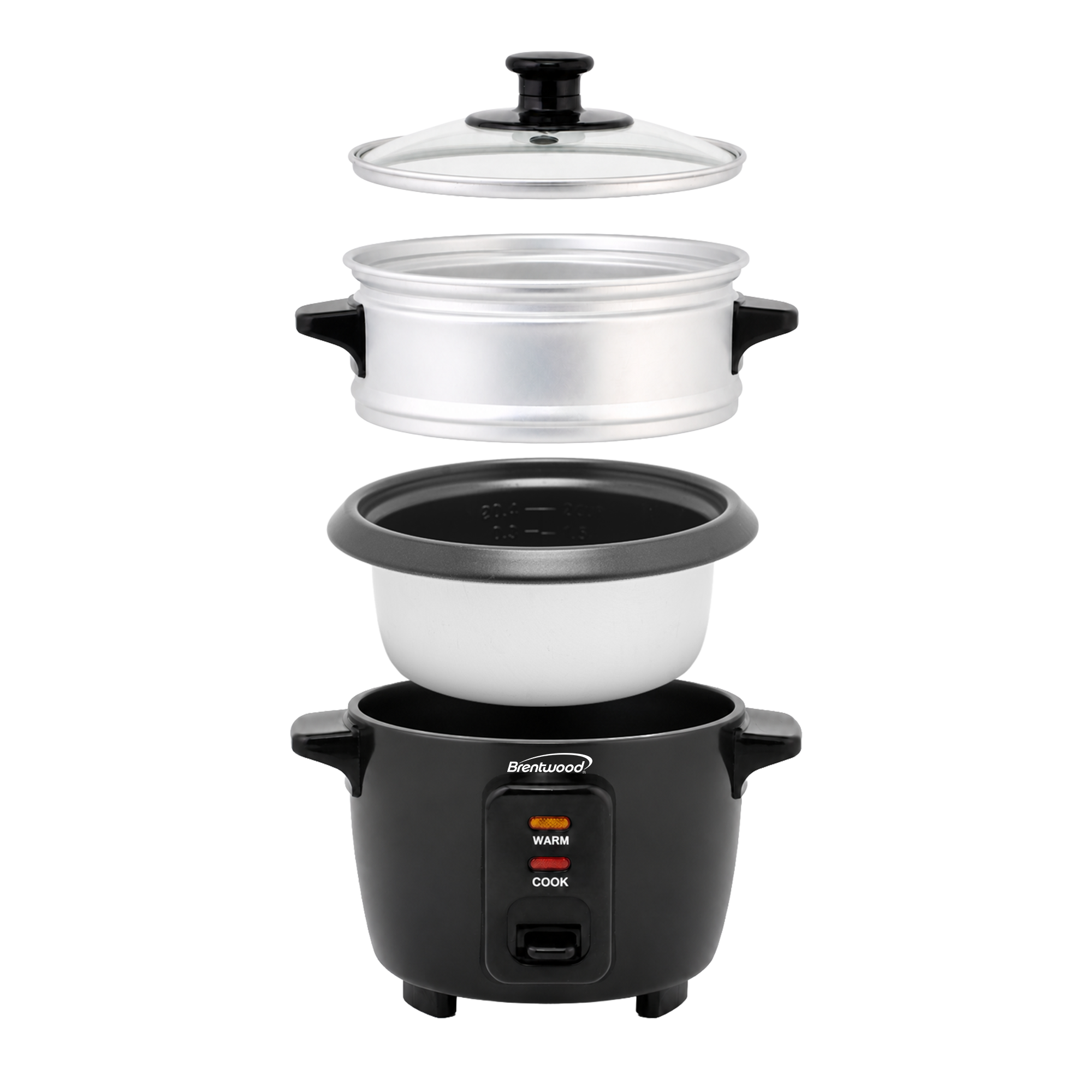 Coming Soon - Brentwood TS-504SBK 2-Cup Uncooked/4-Cup Cooked Rice Cooker and Food Steamer, Black