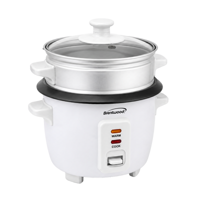Coming Soon - Brentwood TS-504SW 2-Cup Uncooked/4-Cup Cooked Rice Cooker and Food Steamer, White