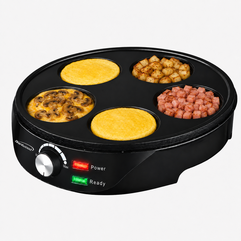 Coming Soon - Brentwood TS-609BK 4-Inch Non-Stick 5 Mini Pancakes and Breakfast Maker, Black