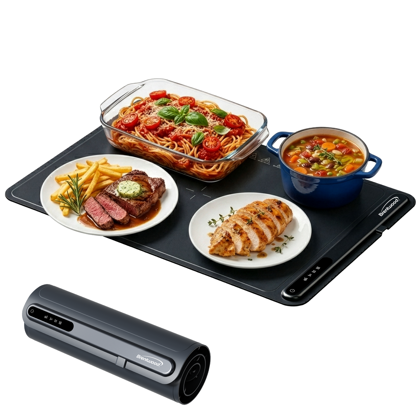 Brentwood WM-2416GRY 24" x 16" Food Warming Mat, Gray