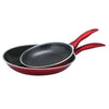 Brentwood BFP-2911R 9-inch and 11-inch Aluminum Non-Stick Fry Pan Set, Red