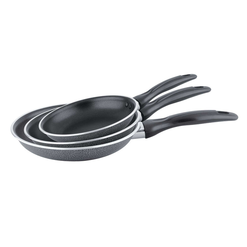 Brentwood BFP-37911 7, 9, and 11-Inch Aluminum Non-Stick Fry Pan Set, Black