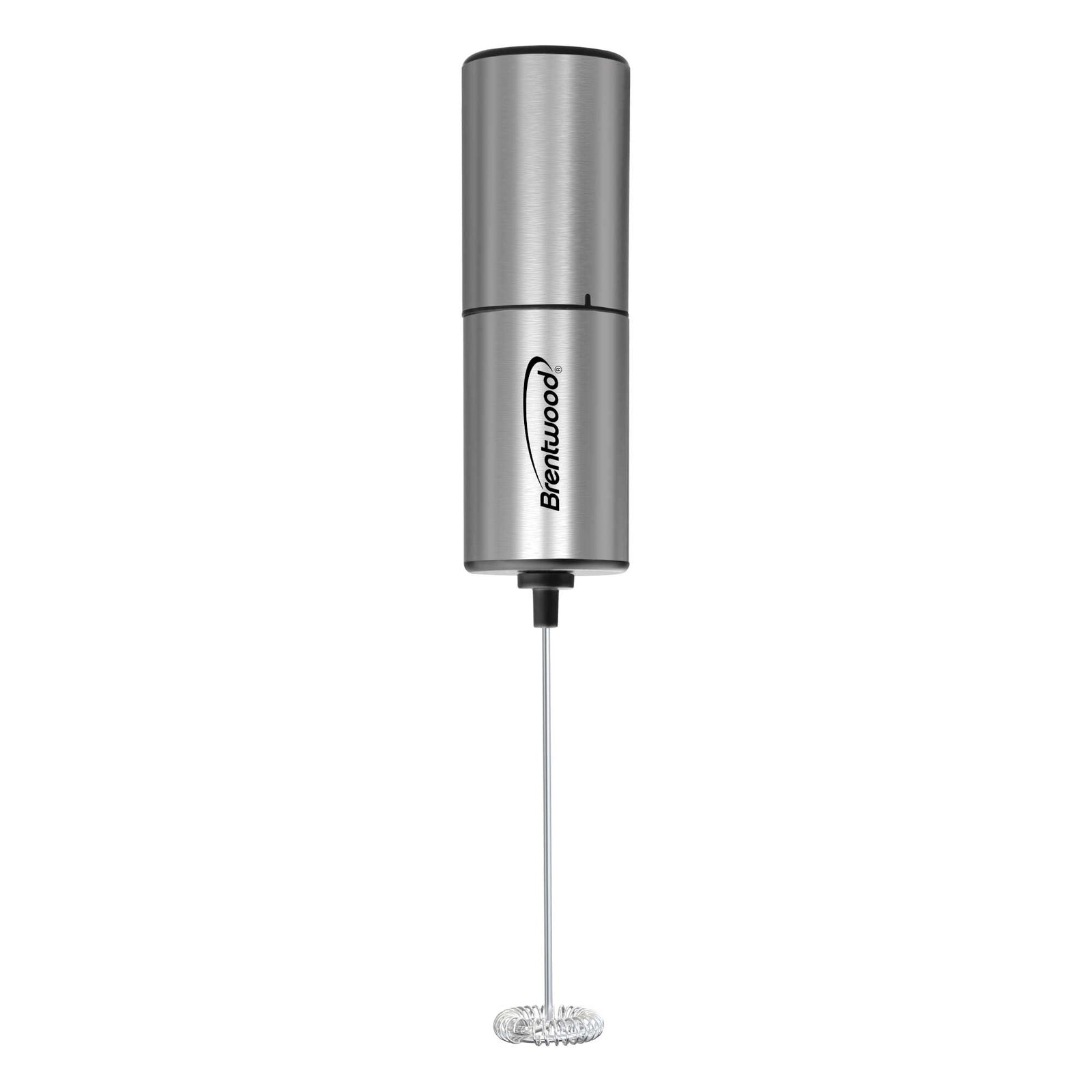 Brentwood GA-103S Powerful Battery Operated Electric Milk Frother and Drink Mixer with Stainless Steel Whisk, Stainless Steel
