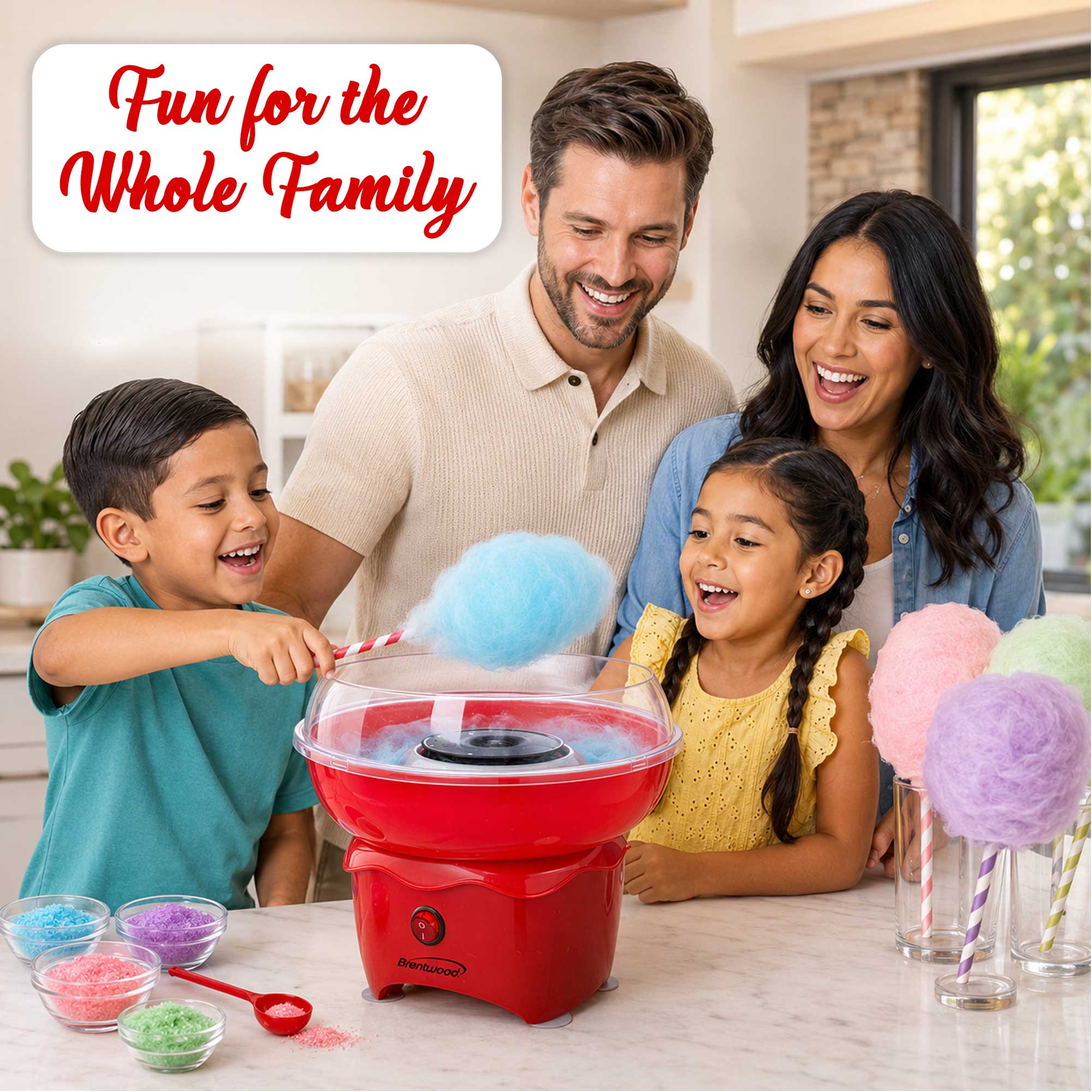 Coming Soon - Brentwood CC-4020R Classic Cotton Candy Machine with Sugar Scoop, Red