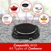 Brentwood TS-331BK 1100w Countertop Single Cast Iron Burner Hot Plate with Temperature Control and Power Indicator Light, Easy to Clean, Black