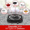 Brentwood TS-323BK 1100w Countertop Single Coiled Electric Burner with Temperature Control and Power Indicator Light, Easy to Clean, Black