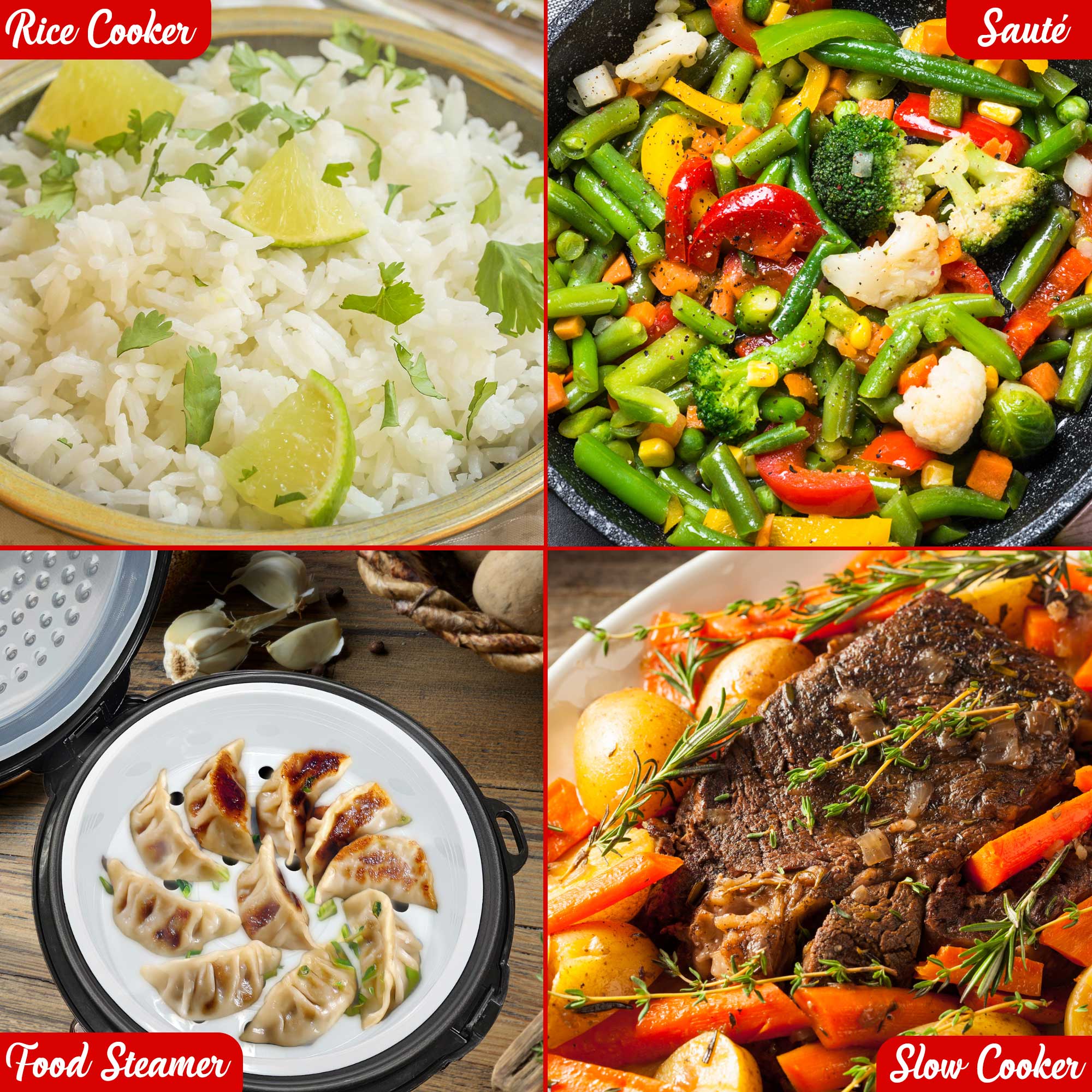 Brentwood RC-5110DS 10-Cups Cooked/5-Cups Uncooked 7-Function Smart Rice Multi-Cooker – Food Steamer, Slow Cooker, Sauté, Keep Warm, and Delay Timer, Stainless Steel