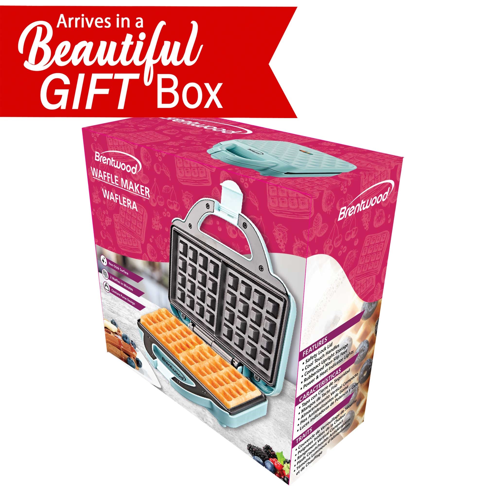 Brentwood TS-239BL Couture Purse Non-Stick Dual Waffle Maker