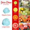Brentwood J-28BL Powerful 200W Electric Citrus Juicer Orange, Lemon, Lime, and Grapefruit Squeezer, Stainless Steel Lever, 2 Cones, Dishwasher Safe Parts, Blue