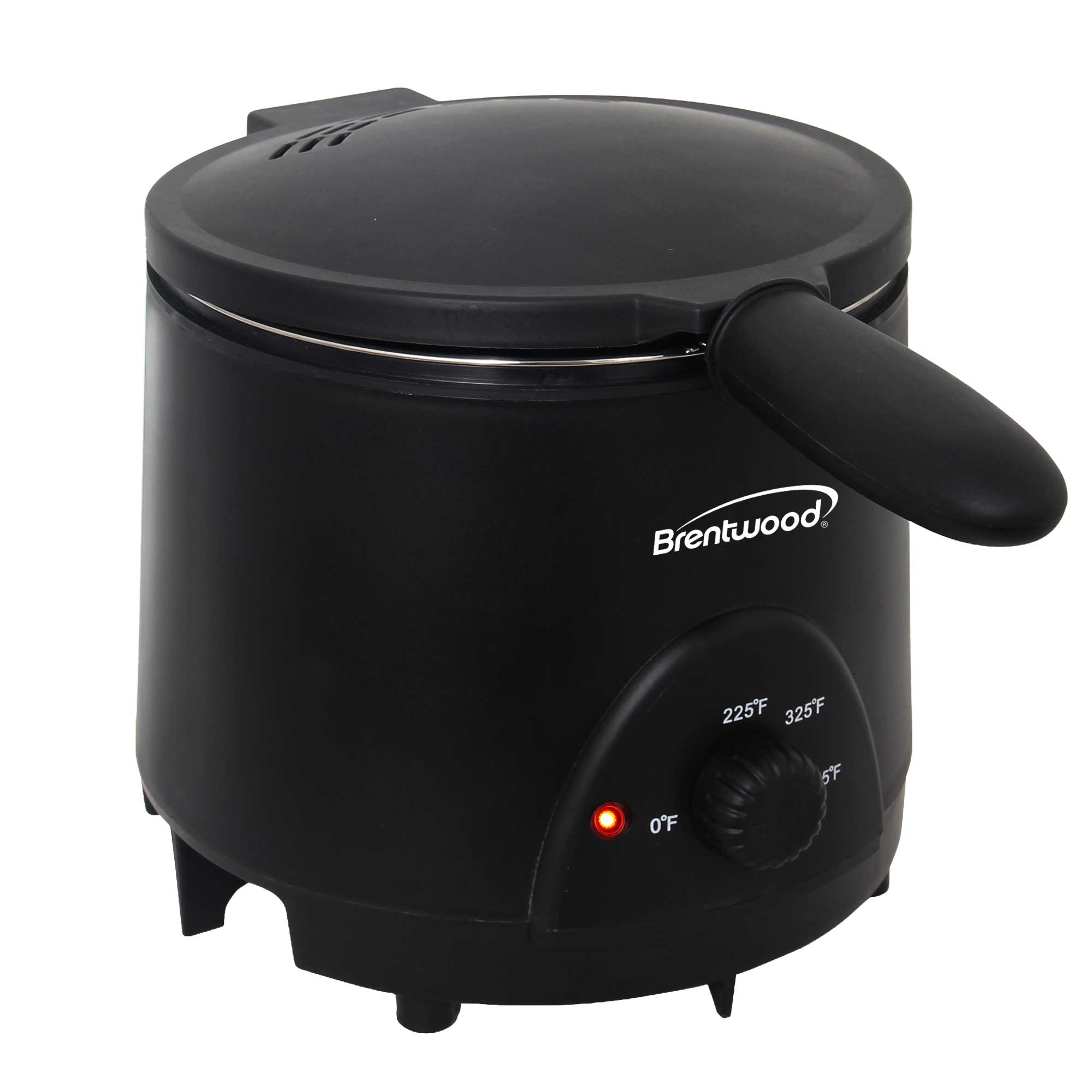 Brentwood DF-715BK 1.6QT Electric Deep Fryer with 6.4 Cup Oil Capacity, Stainless Steel Pot, Restaurant Style Basket, Cool Touch Body, and Adjustable Temperature Control, Black