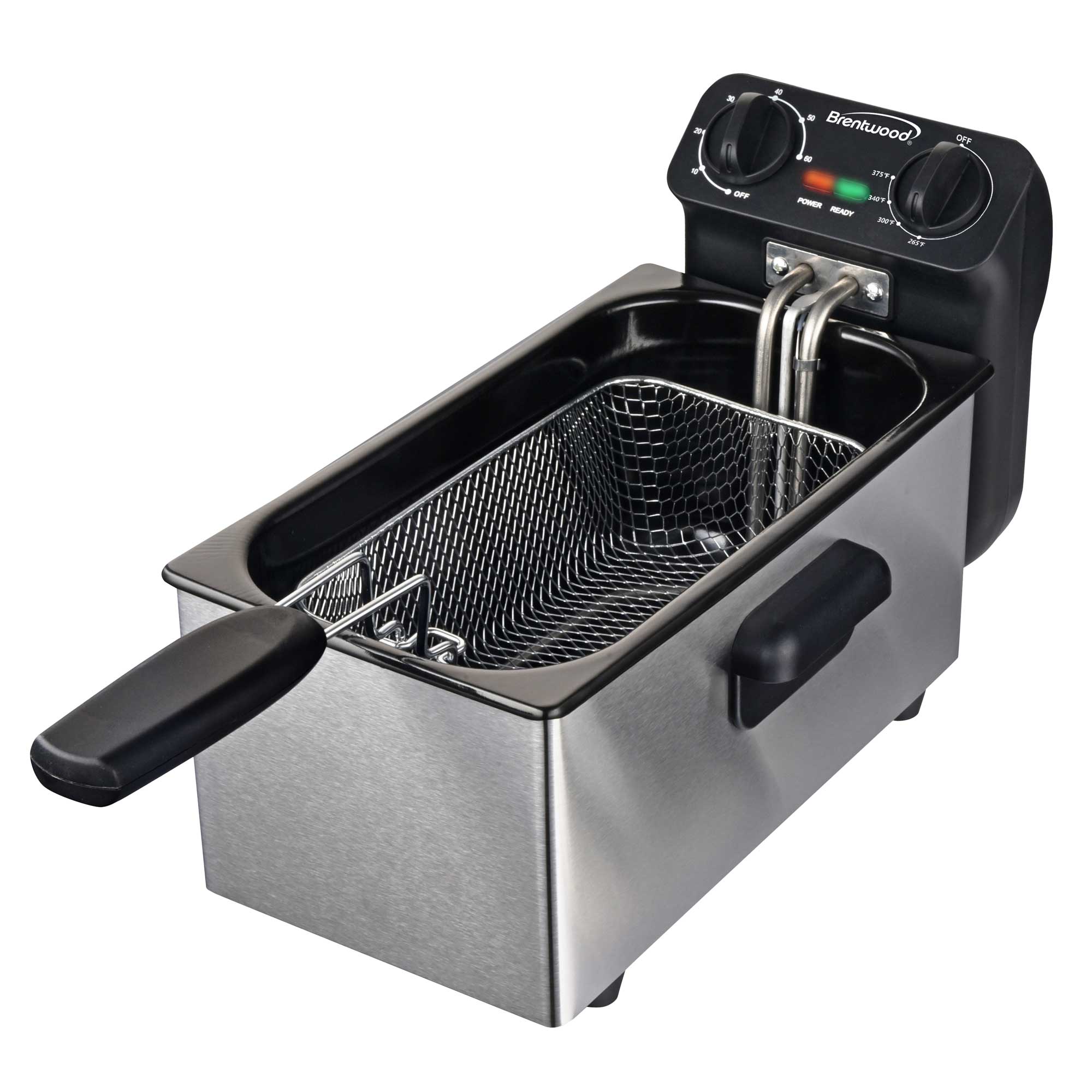 Brentwood DF-730S 1500w 3L / 12-Cup Electric Stainless Steel Deep Fryer with Removable Basket, Enamel Pot, Adjustable Temperature, Lid with Viewing Window and Odor Free Filter