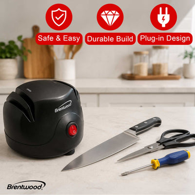 Brentwood TS-1002 Knife and Tool Sharpener, Black