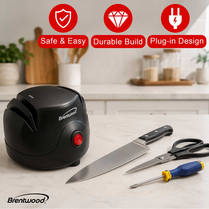 Brentwood TS-1002 Knife and Tool Sharpener, Black