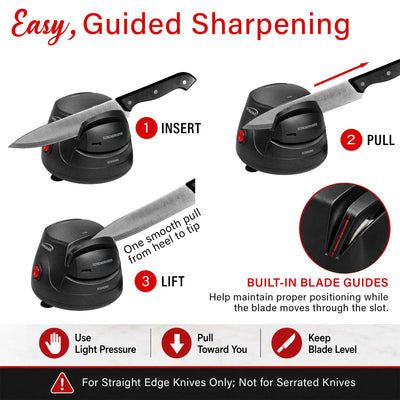 Brentwood TS-1002 Knife and Tool Sharpener, Black