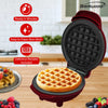 Brentwood TS-2141R Non-Stick 5” Mini Maker for Waffles, Keto Chaffles, Hash Browns, and More, Red