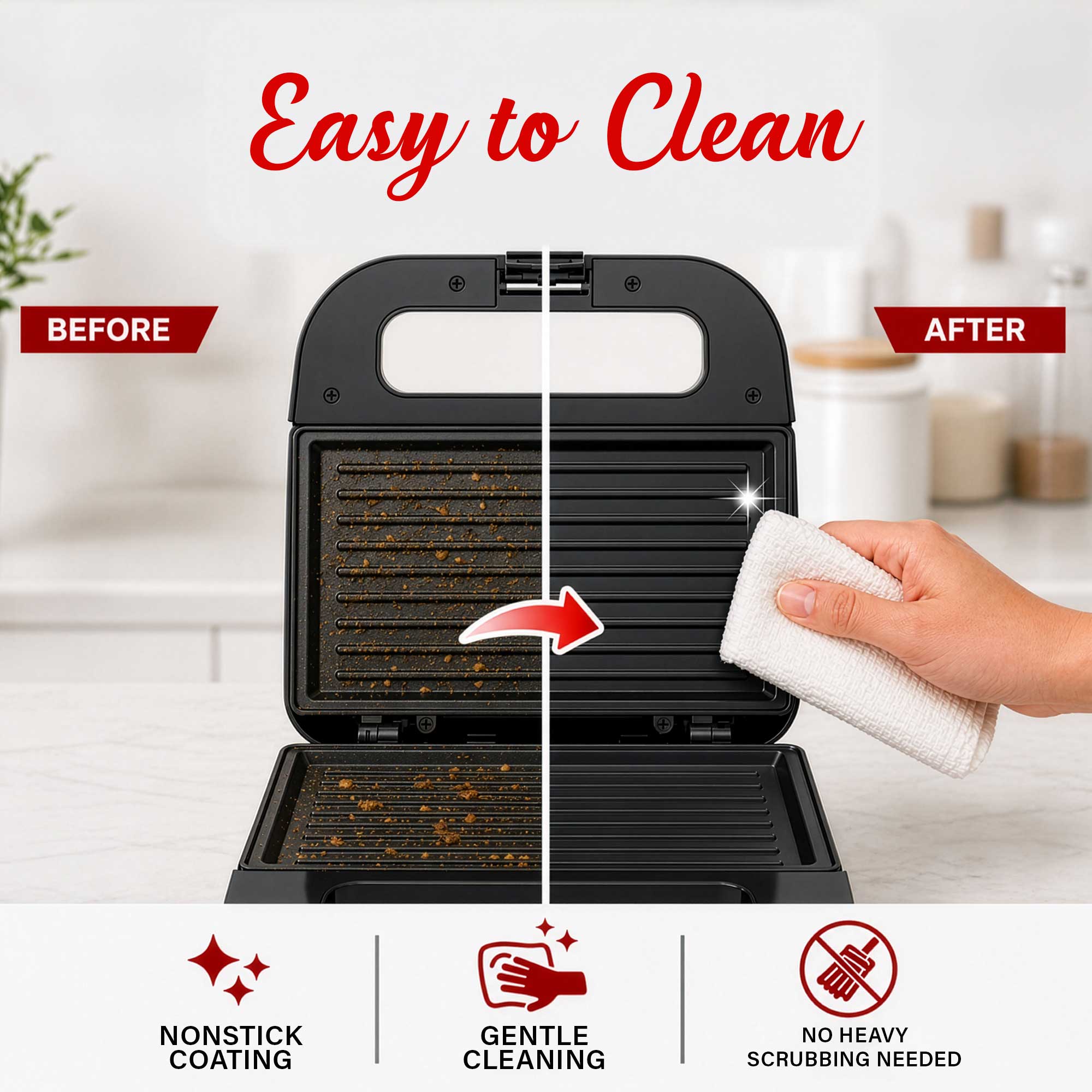 Coming Soon - Brentwood TS-247BK Non-Stick Panini Press Grill and Sandwich Maker, Black