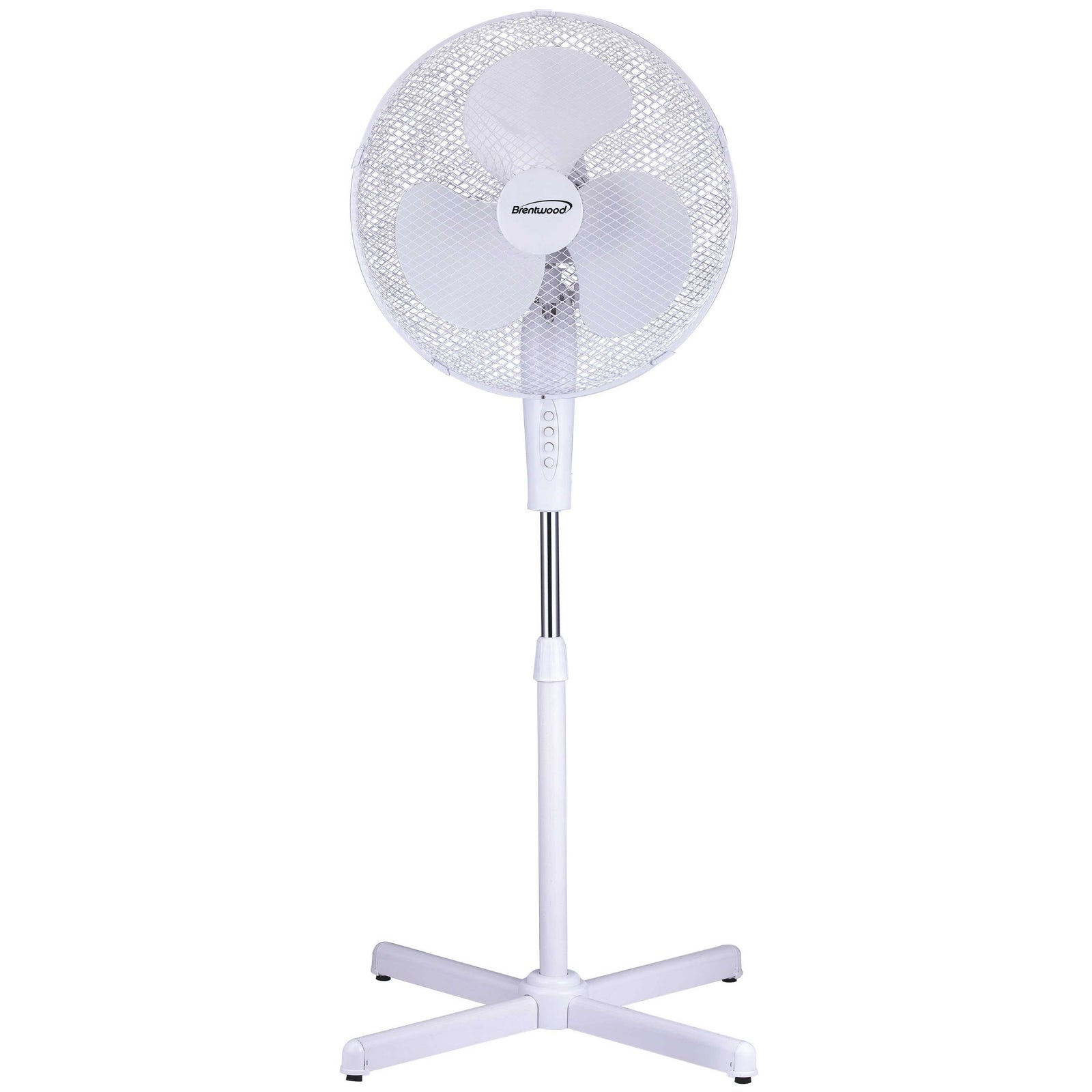Brentwood Kool Zone F-16SMW 3-Speed 16” Oscillating Stand Fan, White