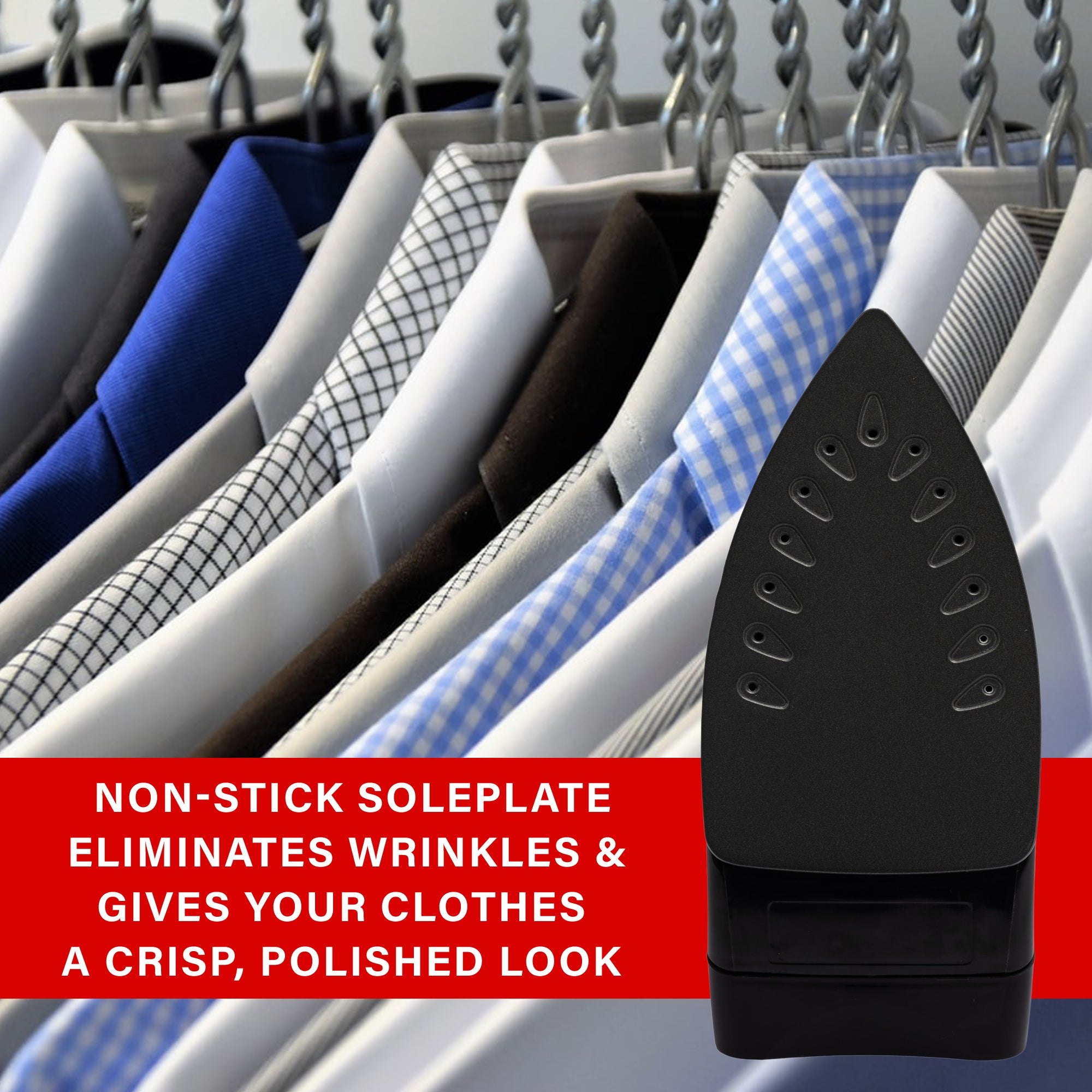 Brentwood MPI-53 Non-Stick Steam Iron, Black