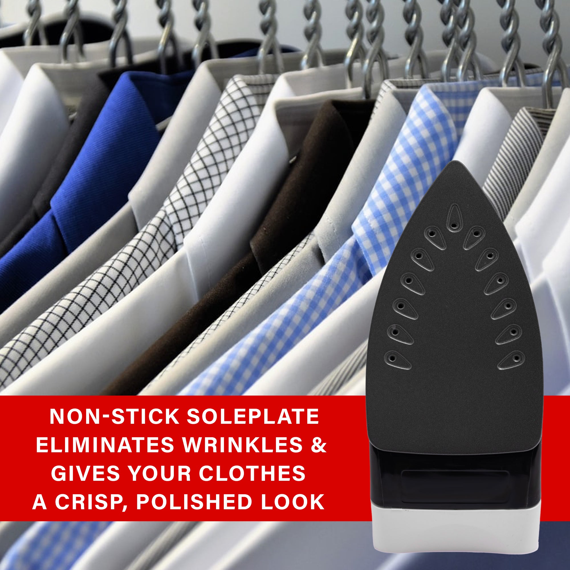 Brentwood MPI-52 Non-Stick Steam Iron, White