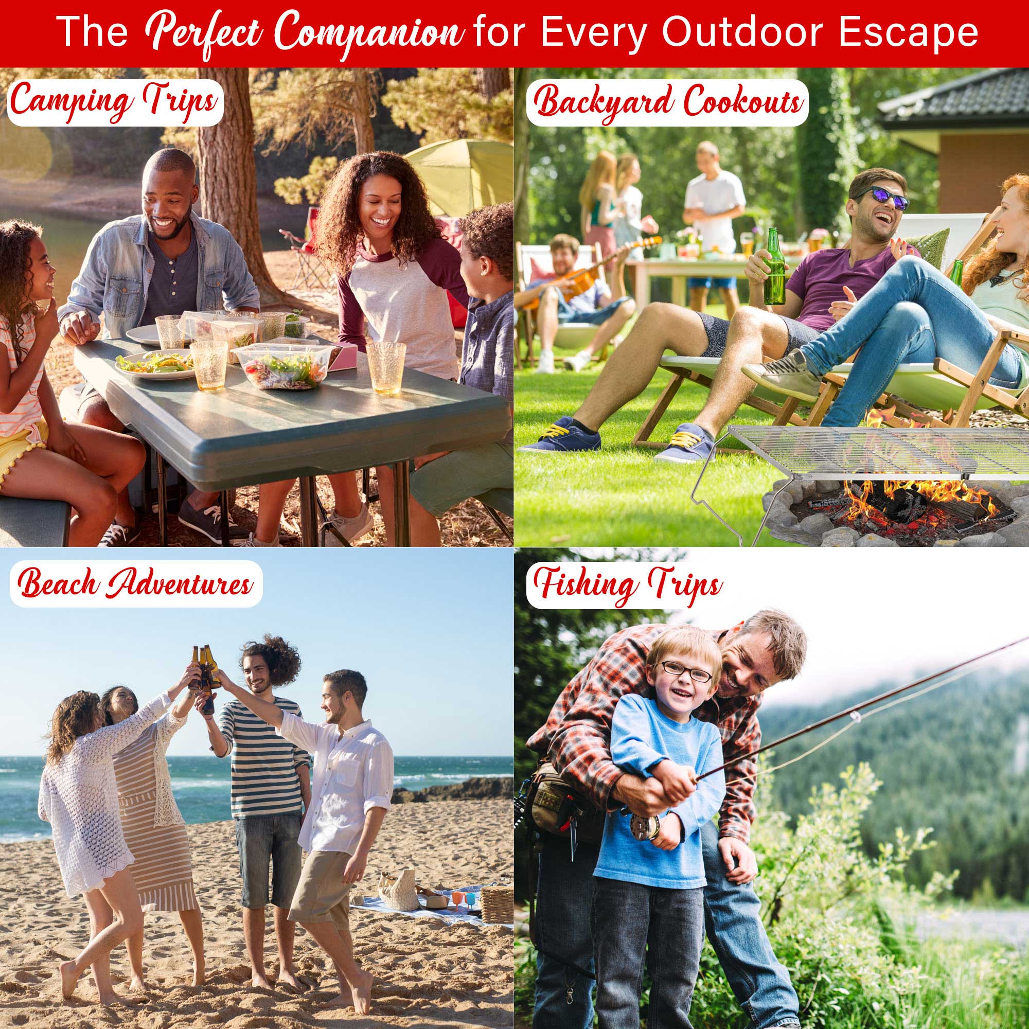 Brentwood BB-17X25SS 25” x 17” Heavy Duty Stainless Steel Portable Folding Campfire Grill with Carry Bag