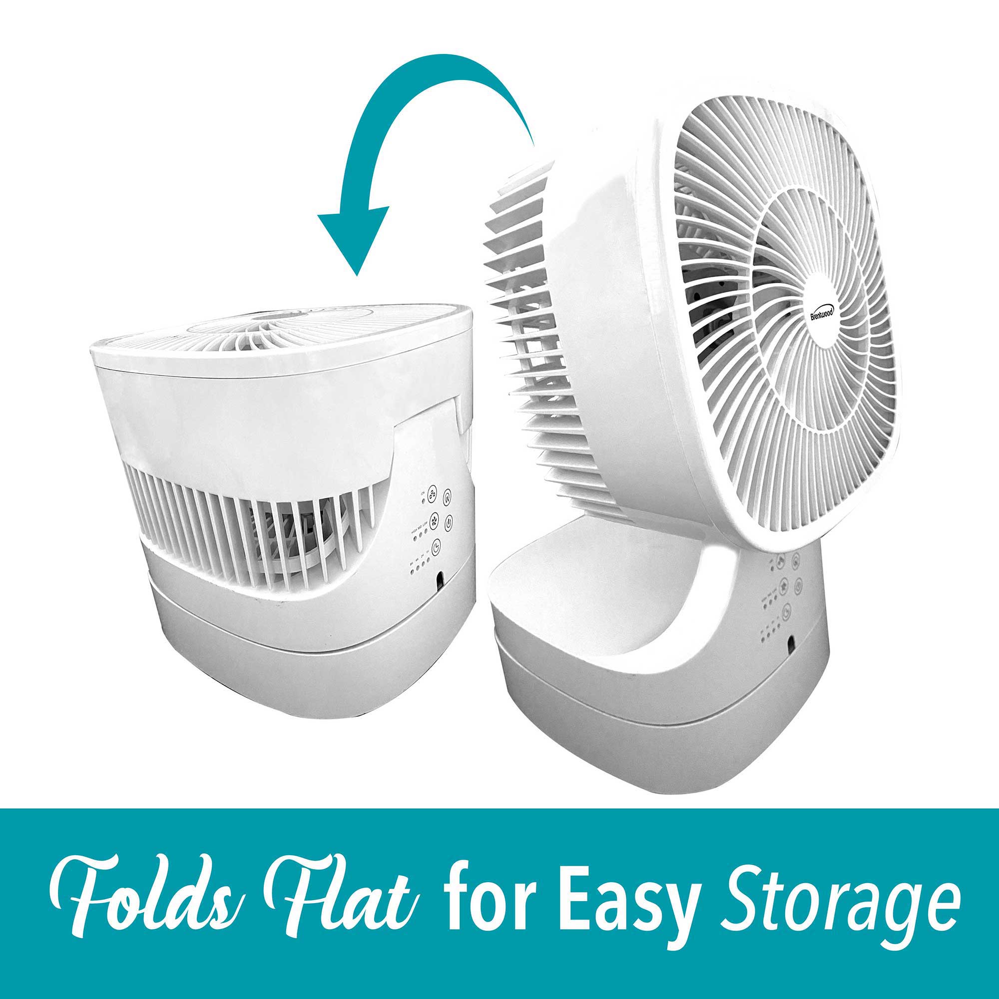 Brentwood F-900RW 8-Inch 3-Speed Remote Control Oscillating Air Circulator Desktop Fan with Timer and Auto Shut Off, White