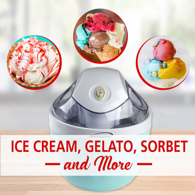 Brentwood TS-1409BL 0.5 Quart Ice Cream and Sorbet Maker, Frozen Yogurt, Gelato, and Custard Machine, Blue