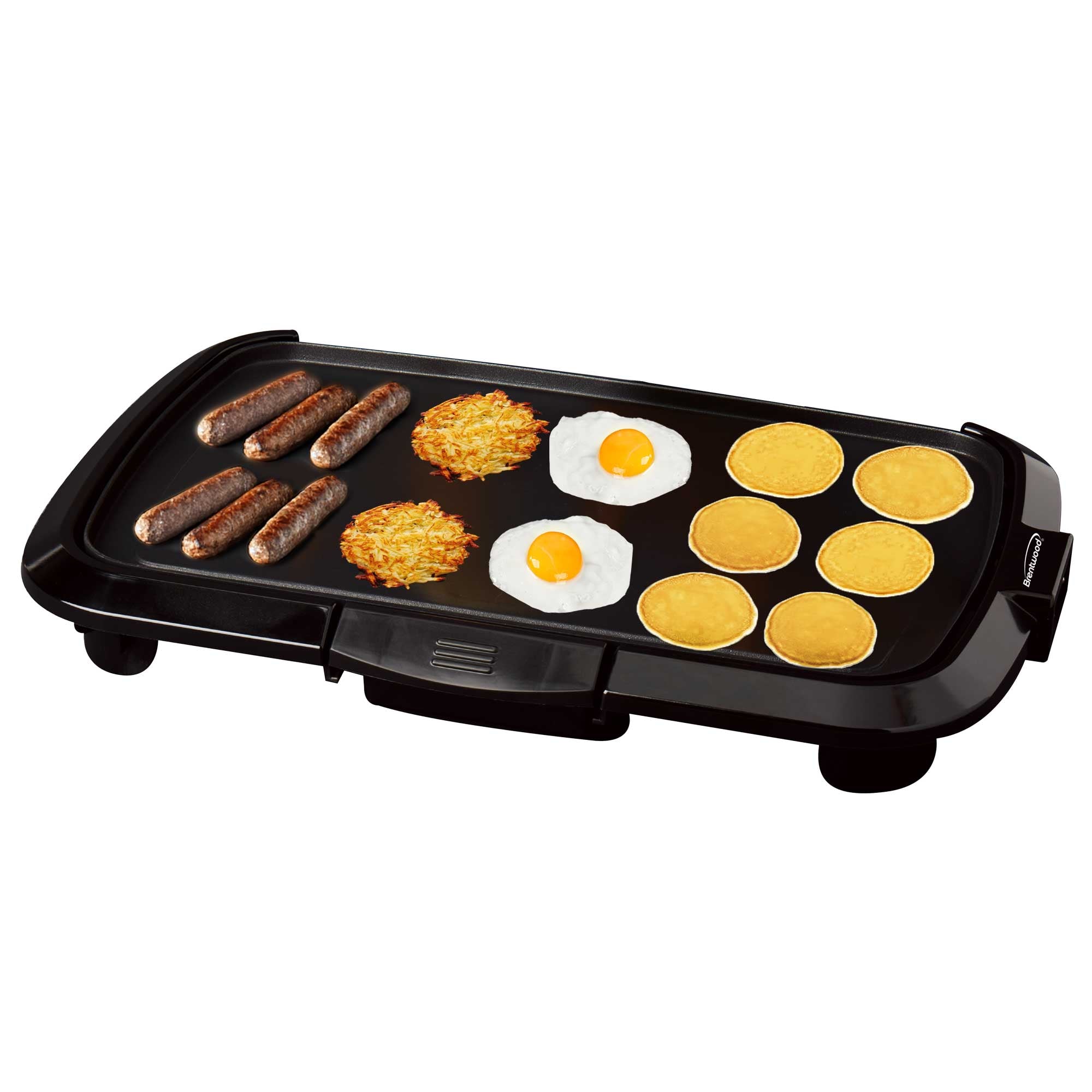 Brentwood TS-821 Non-Stick Electric Griddle with Drip Tray, Adjustable Temperature, and Cool Touch Handles, 16 x 10 Inch, Black
