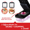 Brentwood KA-5024BKS Vegetable Chopper with 3.6-Cup Storage Container and 2 Interchangeable Stainless Steel Blades, Black