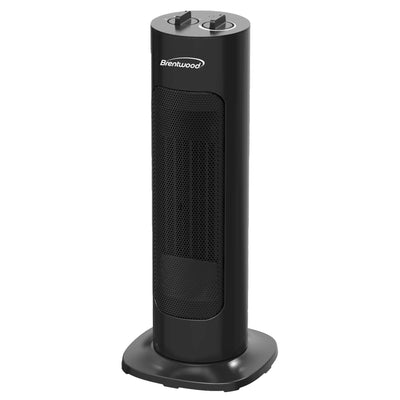 Brentwood H-C1618BK 1500-Watt Portable Oscillating Ceramic Tower Space Heater, Black