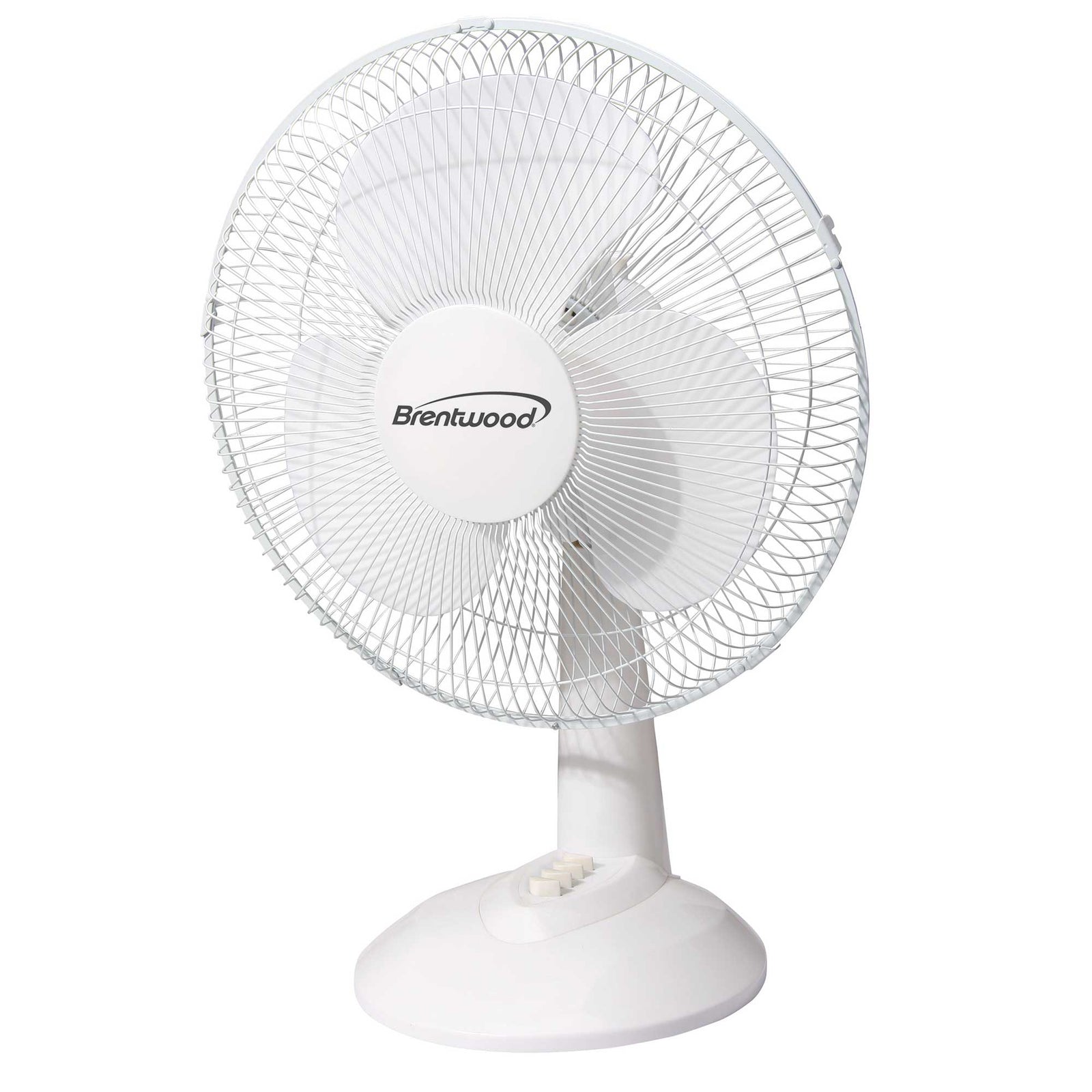 Brentwood Kool Zone F-16DW 3-Speed 16” Oscillating Desk Fan, White