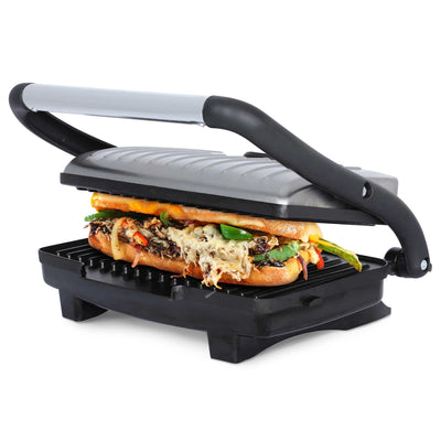 Brentwood Select TS-611 1000w Non-Stick Panini Grill & Sandwich Maker, Stainless Steel