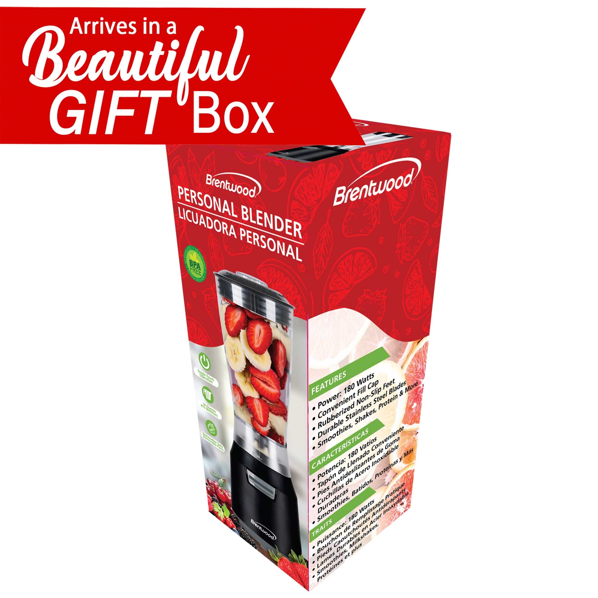 Brentwood JB-191BK 14oz Personal Blender, Black