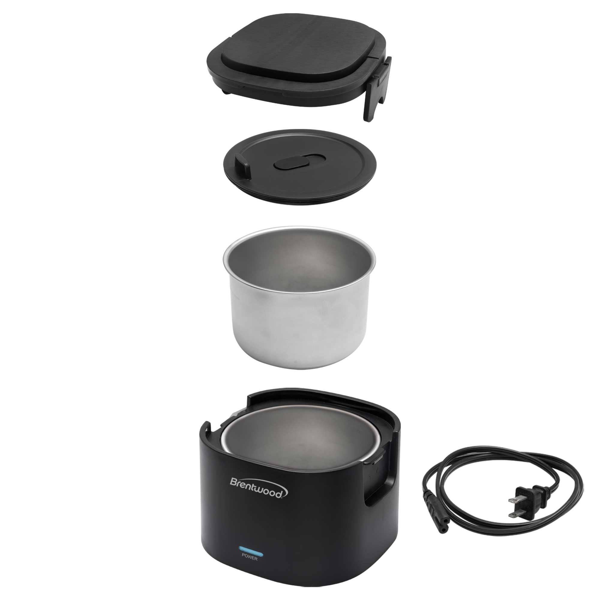 Brentwood ELB-600BK 110V 50W 0.6L Portable Leakproof Electric Lunch Box Food Warmer, Black
