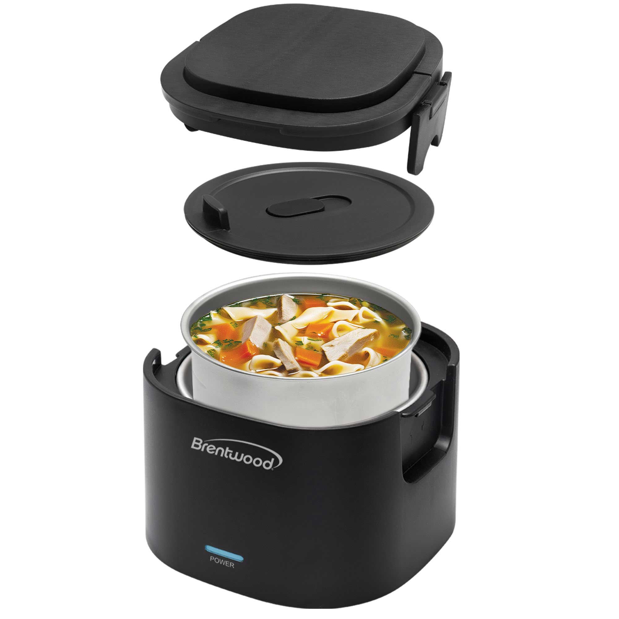 Brentwood ELB-600BK 110V 50W 0.6L Portable Leakproof Electric Lunch Box Food Warmer, Black
