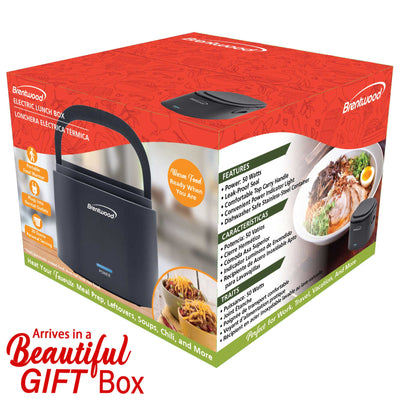 Brentwood ELB-600BL 110V 50W 0.6L Portable Leakproof Electric Lunch Box Food Warmer, Blue