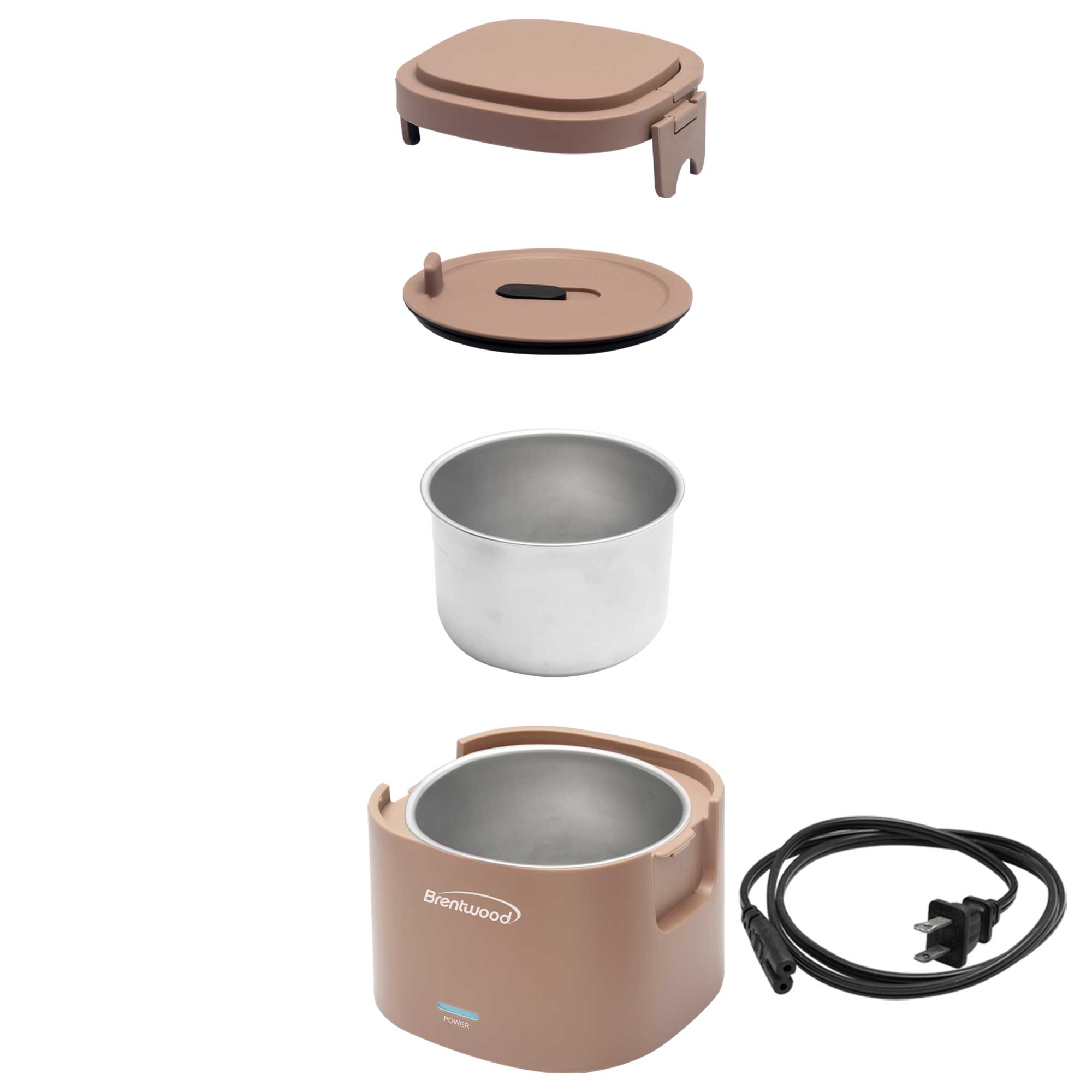 Brentwood ELB-600PK 110V 50W 0.6L Portable Leakproof Electric Lunch Box Food Warmer, Pink