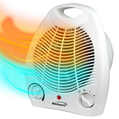 Brentwood H-F302W 1500-Watt Portable Electric Space Heater and Fan, White