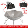 Brentwood BB-6X20SS 20” Portable Stainless Steel Folding Charcoal BBQ Grill and Outdoor Fire Pit with Carry Bag