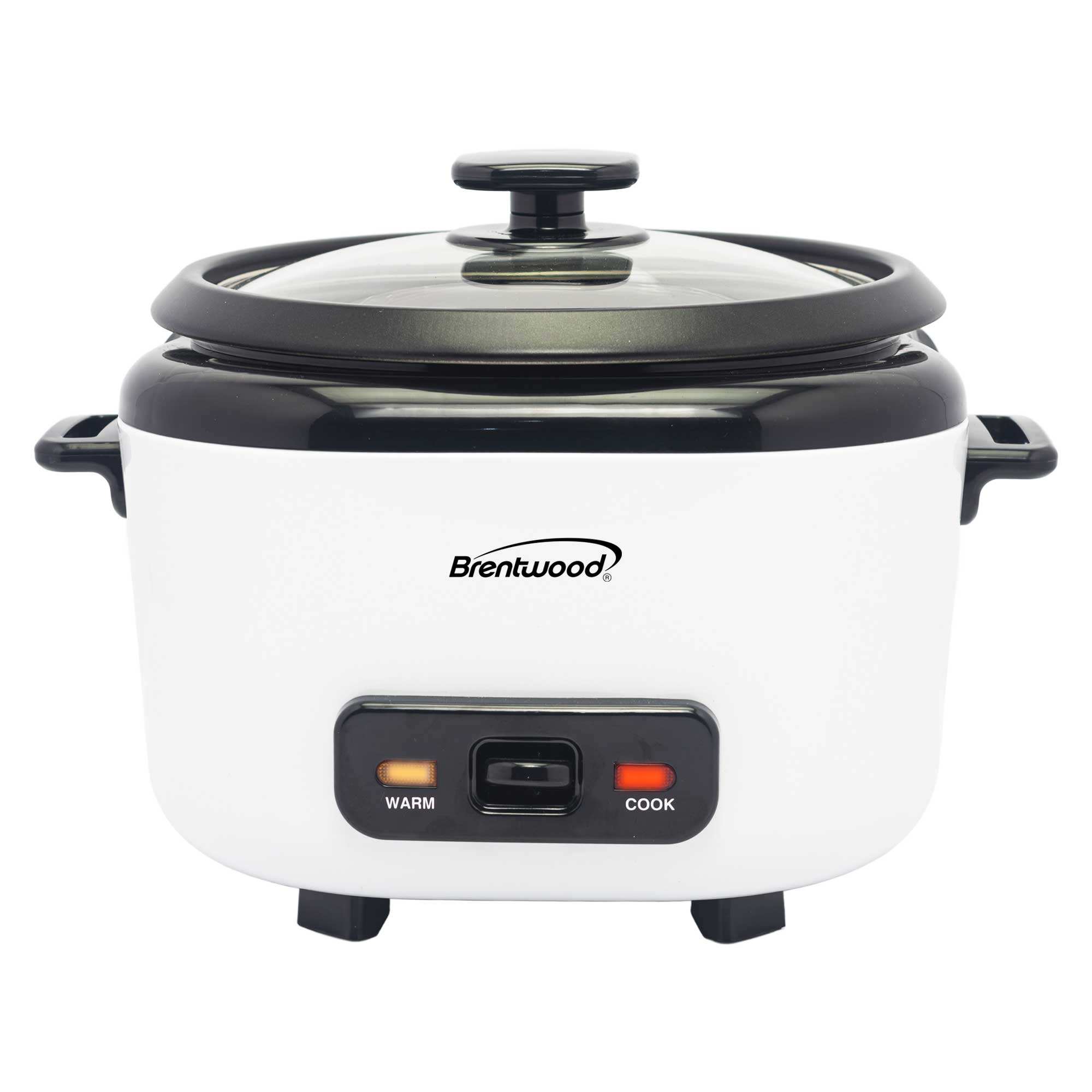 Brentwood RC-5010W 10-Cups Cooked/5-Cups Uncooked Rice Cooker with Steam Tray, Measuring Cup, and Spatula, White