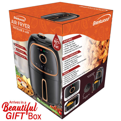 Brentwood AF-202BKC 2-Quart Small Electric Air Fryer, Timer & Temp. Control