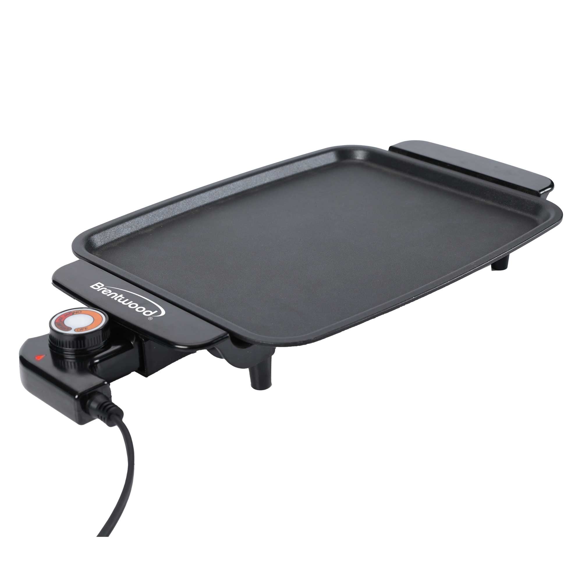 Brentwood TS-810 Electric Griddle with Ceramic Non-Stick, Adjustable Temperature, and Cool Touch Handles, 12 x 10 Inch, Black