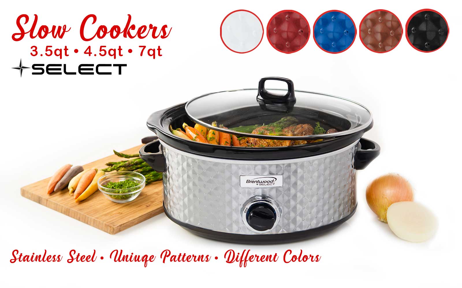 Wholesale Ovel Slow Cooker- 3.5qt- Red RED