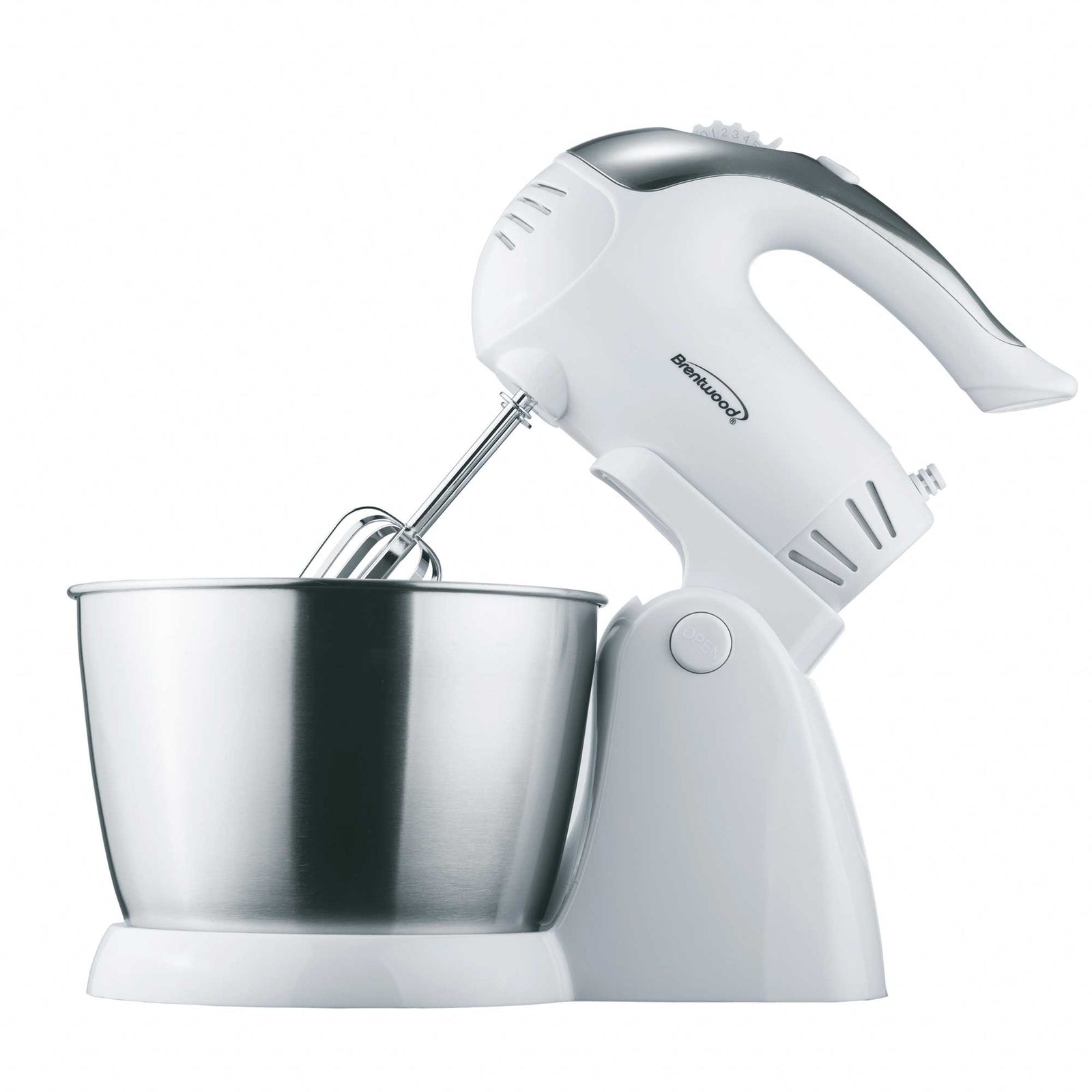 Brentwood SM-1152 5-Speed + Turbo Stand Mixer, White