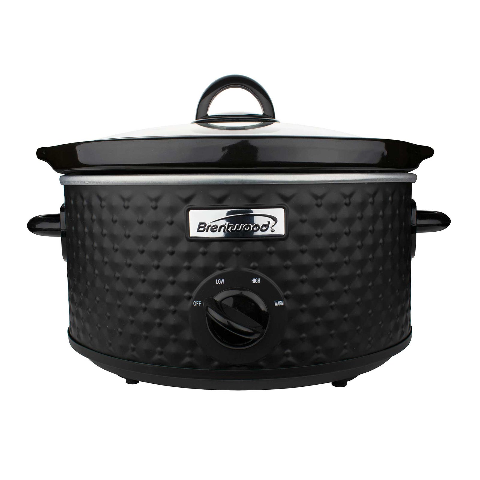 Brentwood SC-136BK 3.5-Quart Diamond Pattern Slow Cooker, Black