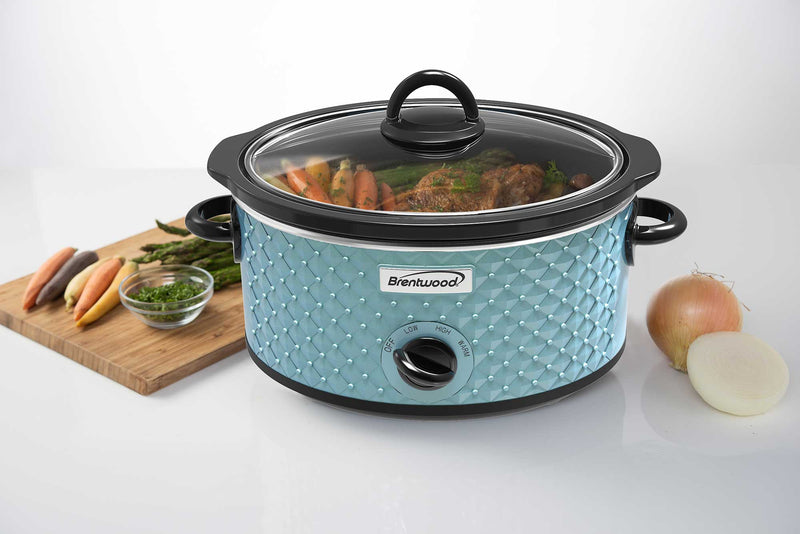 Turquoise Pattern Slow Cooker.  Slow cookers, Crock pot slow cooker, Slow  cooker