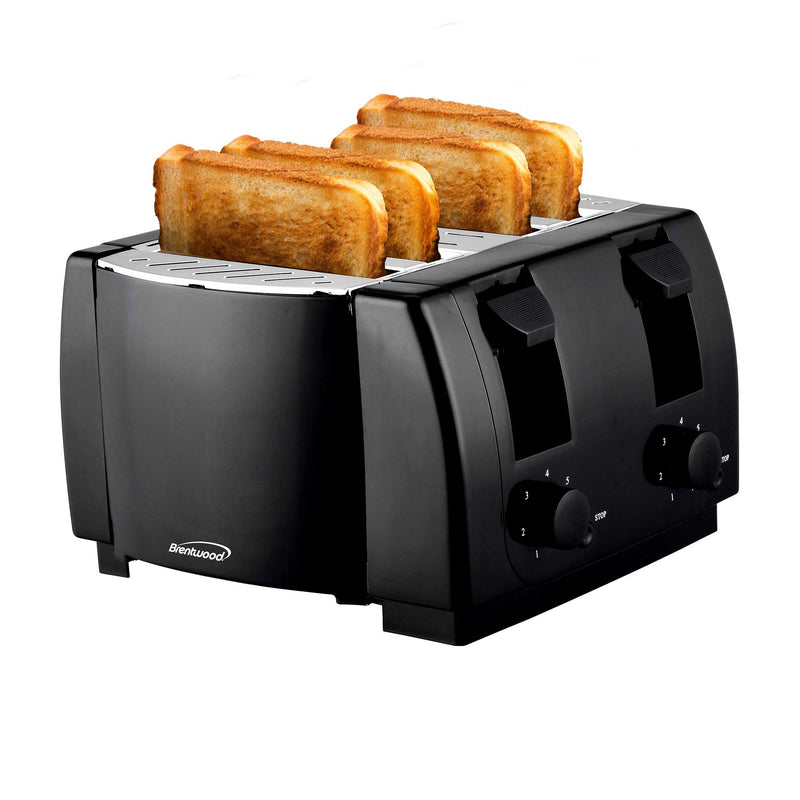 Brentwood TS-285 Cool Touch 4 Slice Toaster, Black