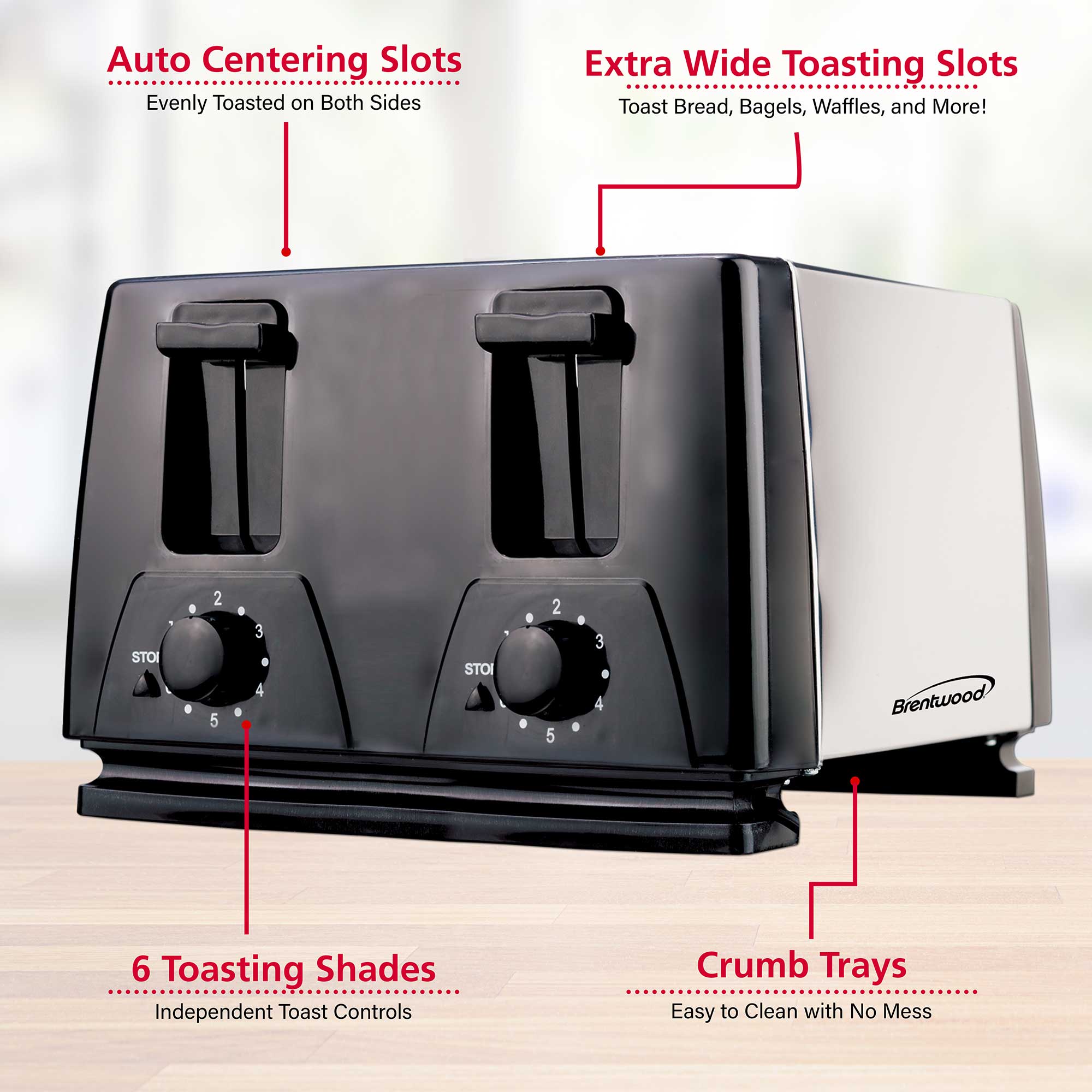 Brentwood 4 hotsell slice toaster