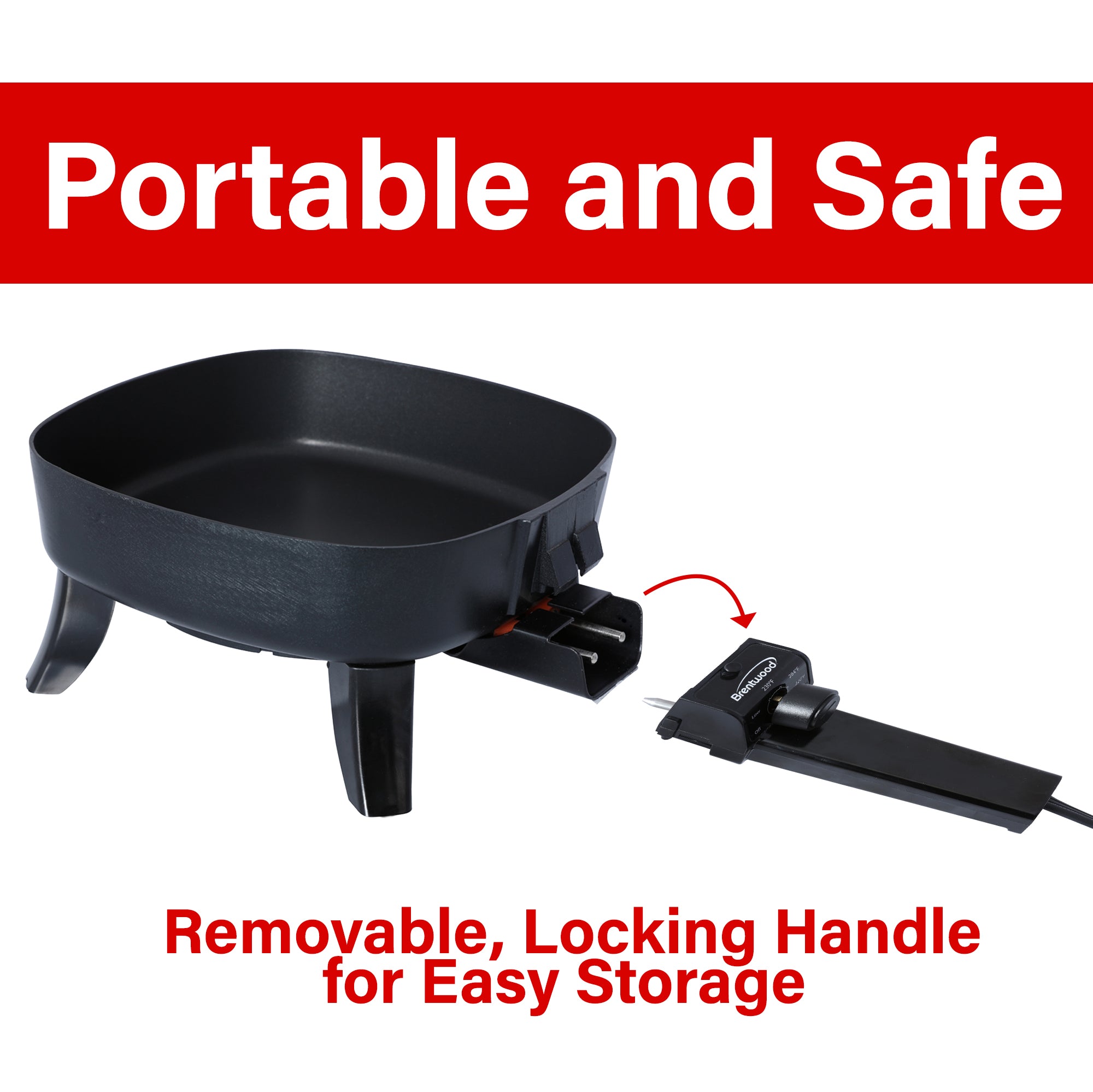 Brentwood SK-45 6-Inch Non-Stick Electric Skillet with Glass Lid, Blac ...