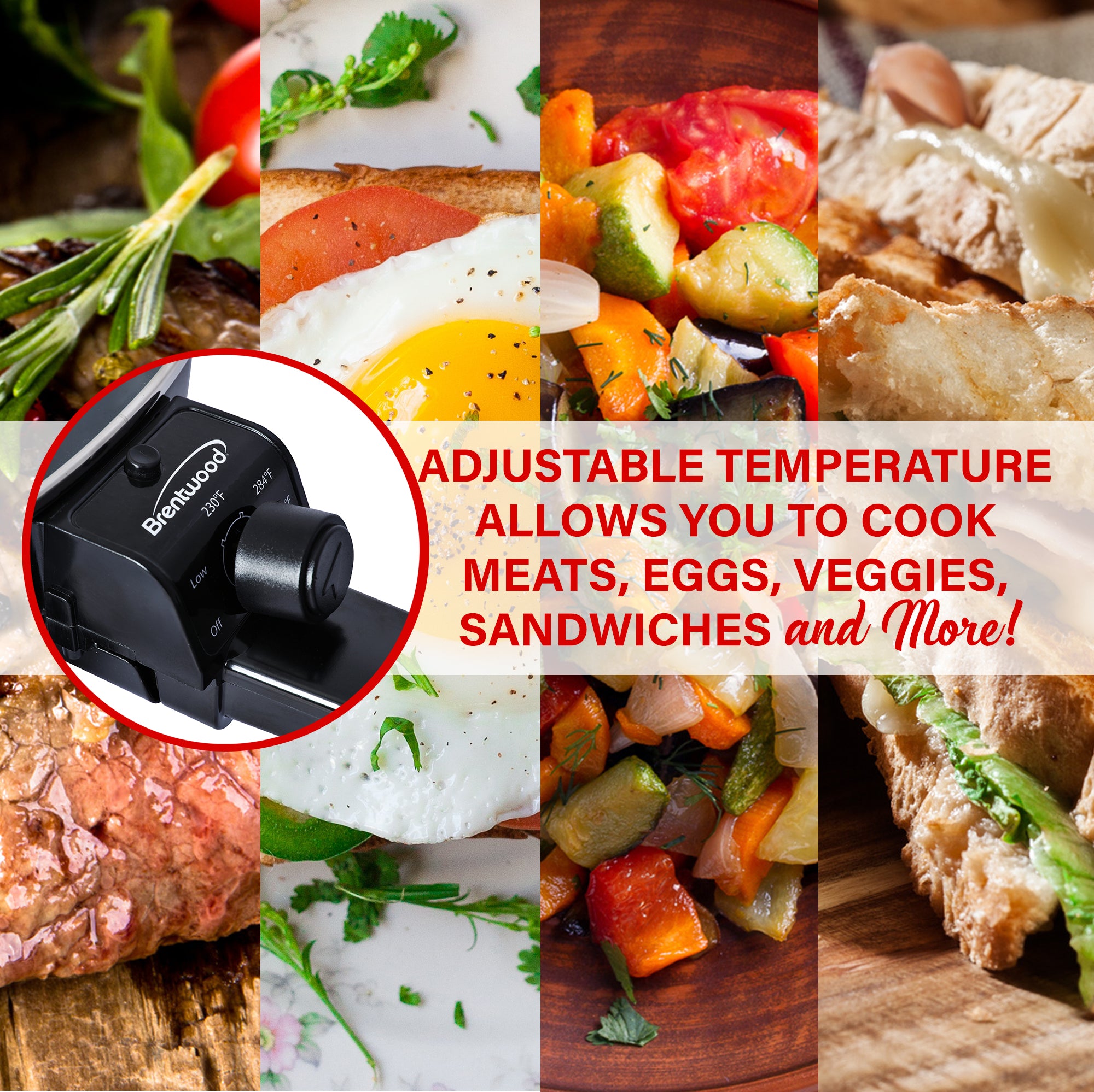 Brentwood SK-45 6-Inch Non-Stick Electric Skillet with Glass Lid, Black