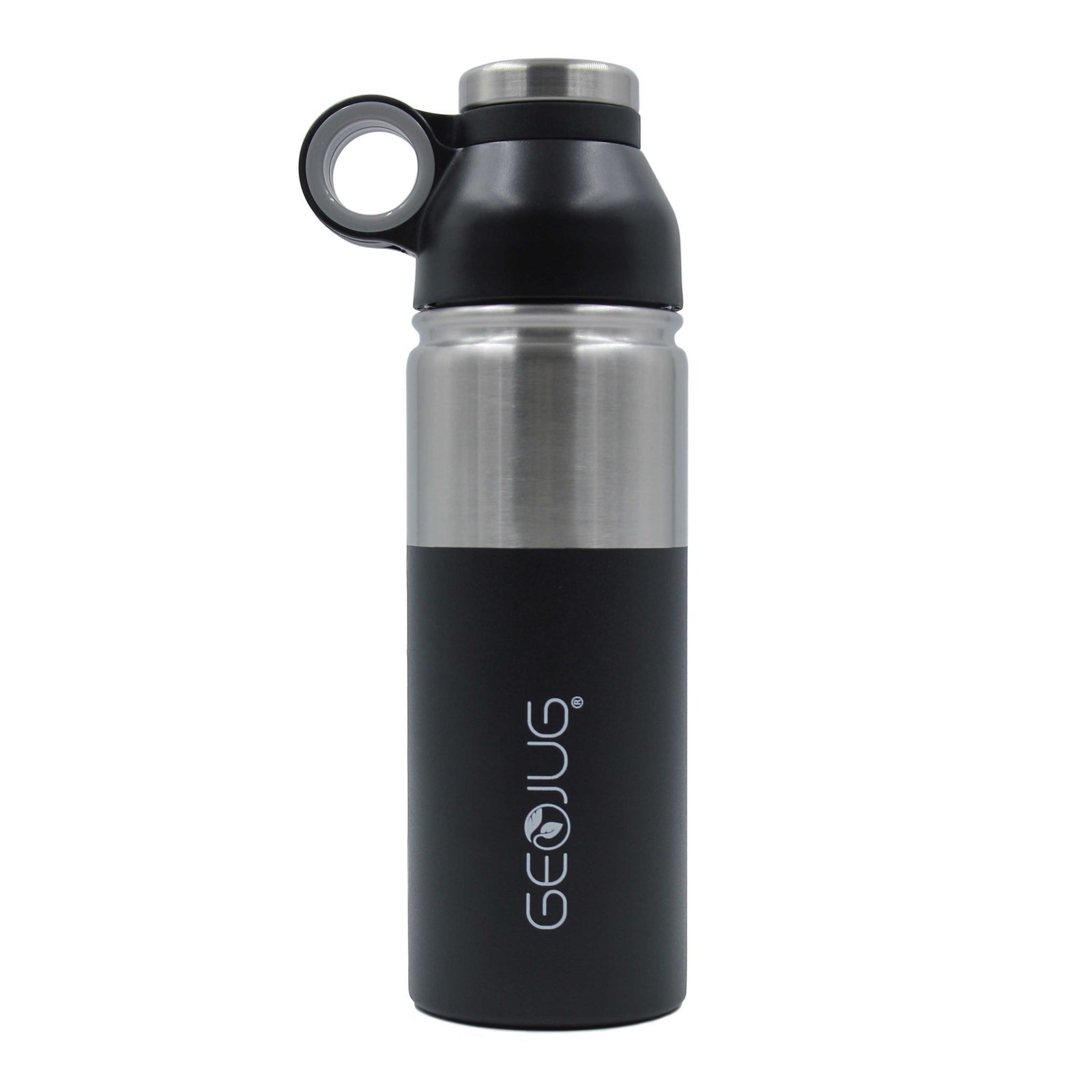 Brentwood GeoJug G-1018BK 18oz Stainless Steel Vacuum Insulated Water Bottle, Black